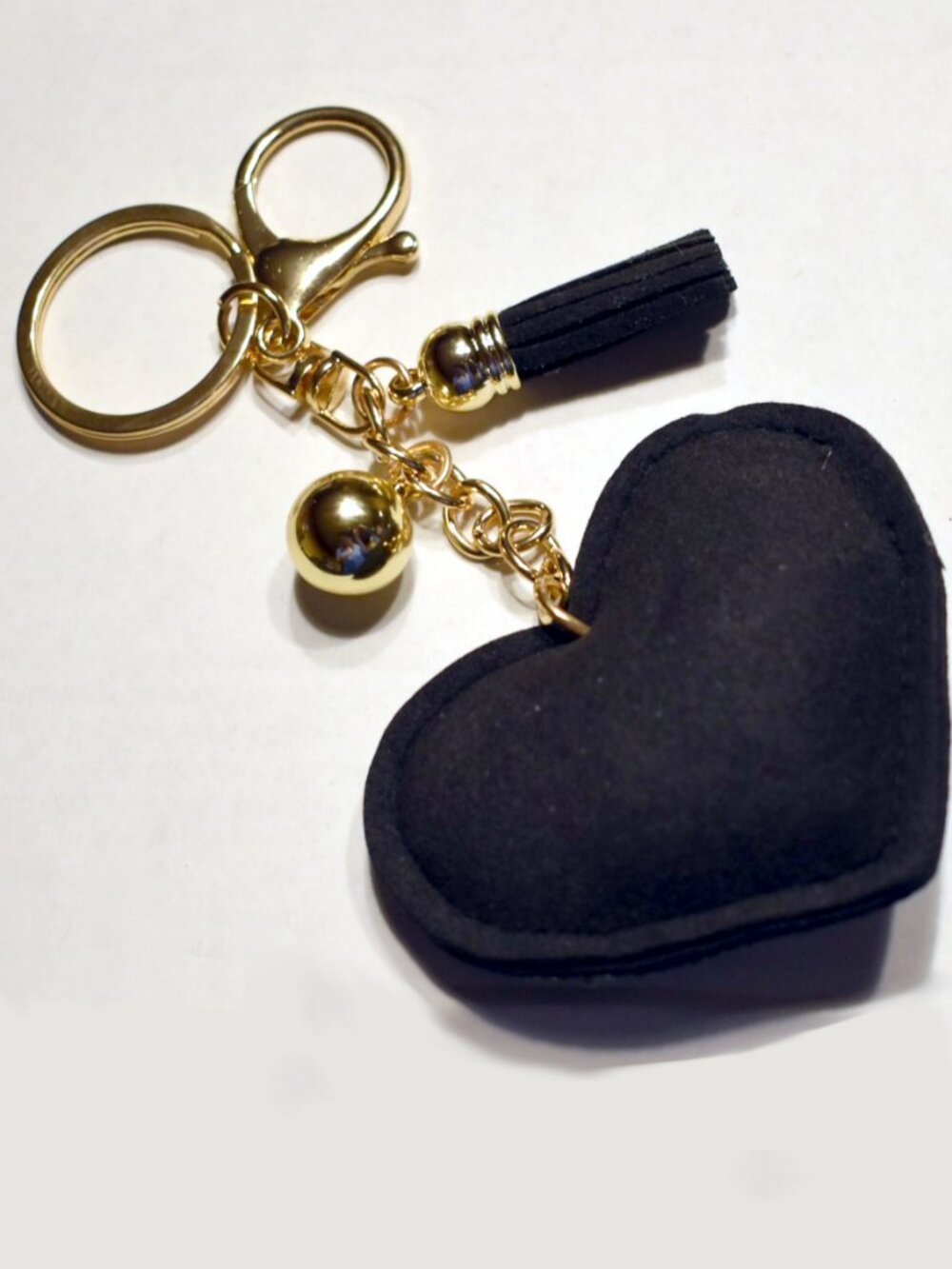 Set of 2 Sparkly Heart Bag Charms Keychains New - Picture 5 of 5